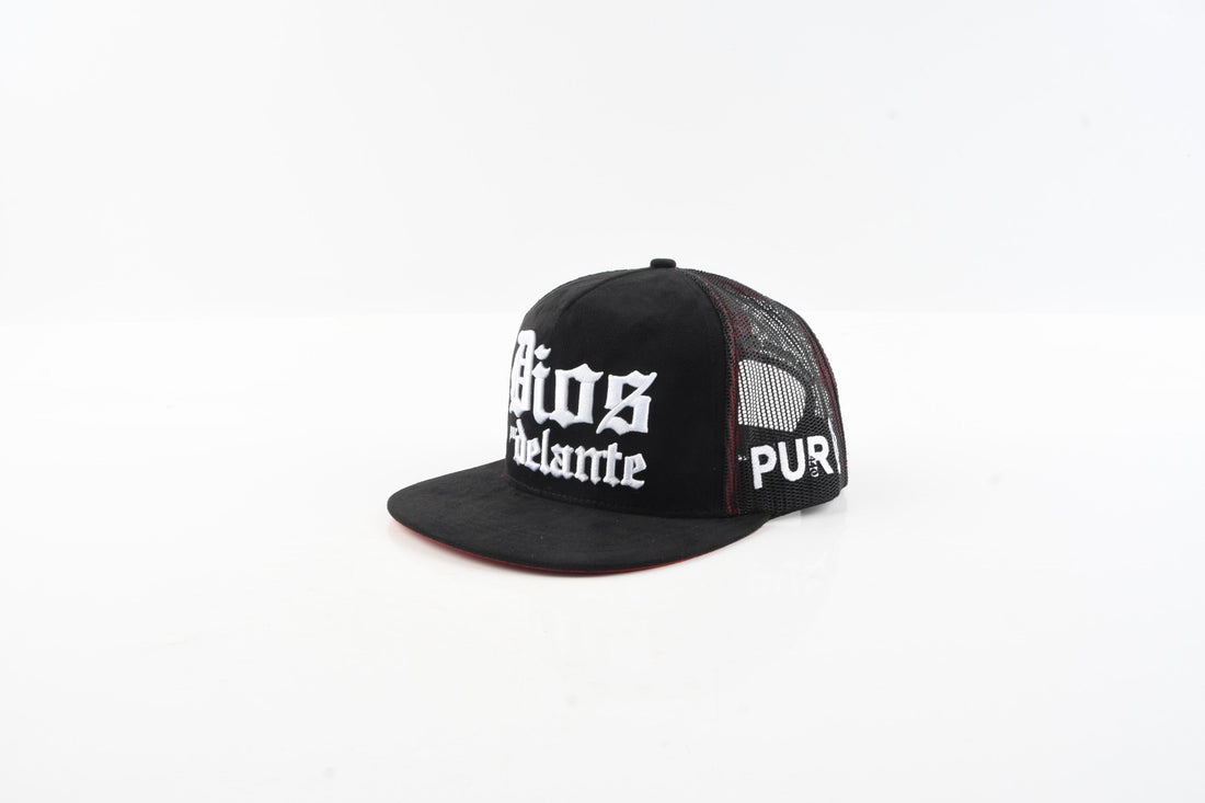 Dios Por Delante (Black & Red) (Flat Brim) - Puro 440 Hat
